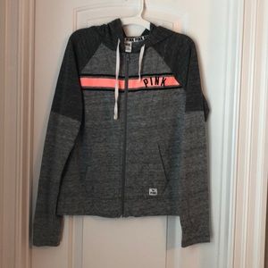 Pink fill zip lightweight sweatshirt